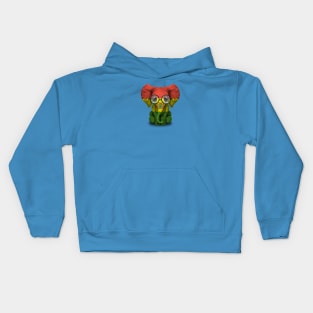 Baby Elephant with Glasses and Bolivian Flag Kids Hoodie